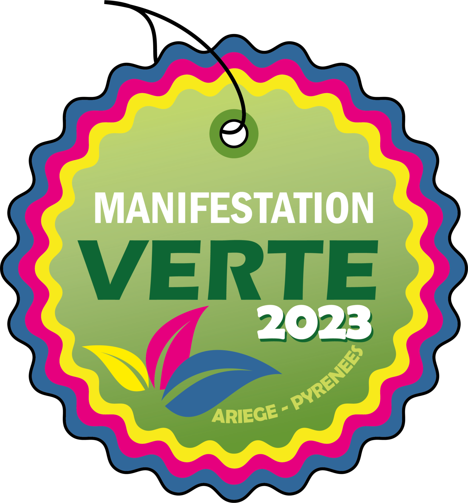 logo manifestation verte Ariège niveau bleu